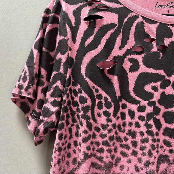 NWT! TORRID pink black leopard deconstructed dress, 1X. - Picture 9 of 9